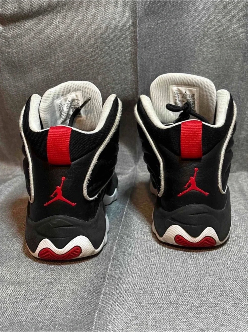 Jordan Black White and Red Retro Basketball Sneakers